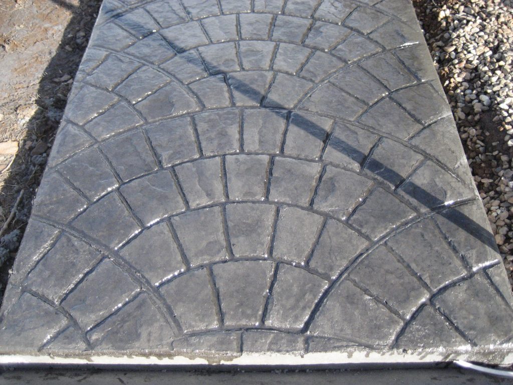 European fan cobblestone stamped walkway