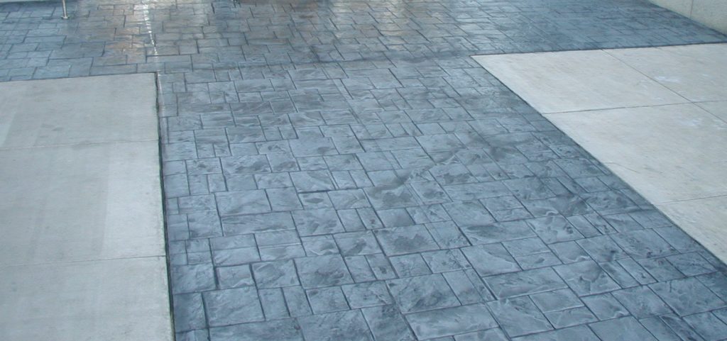 Ashler slate stamped concrete pattern