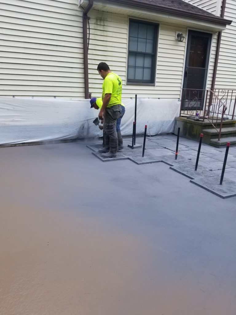 Stamped concrete in progress