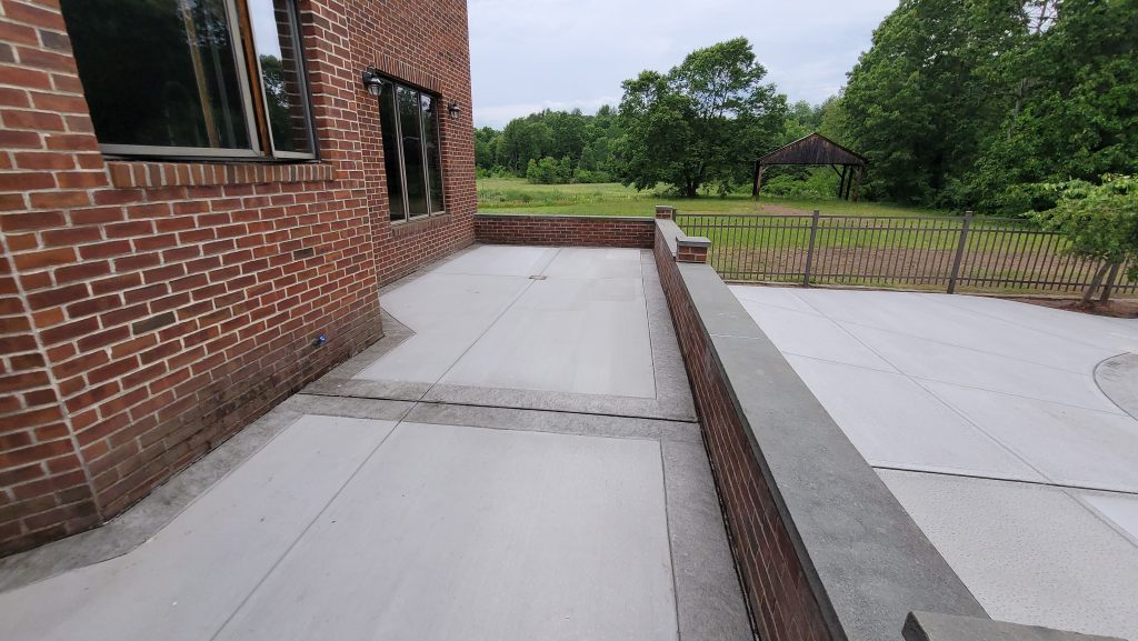 A concrete patio